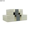 Minimalism Leather Jewelry Boxes Wood Rectangle Cosmetic Jars Dresser Table Desk Decoration Exquisite Jewelry Storage Jar 4