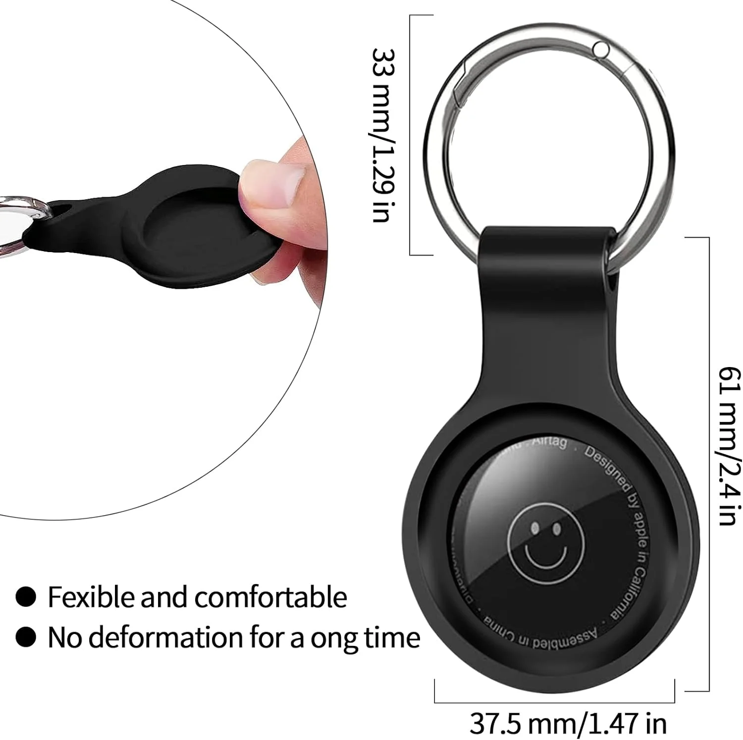 Silicone Protective Keychain Cover for Airtags - Pet Collar and Accessory Holder