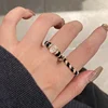 Exquisite Black Agate Vinatge Style Fine Jewelry Luxury Daily rings Couple Style Stacked Ring Engagement Wedding Opening 1