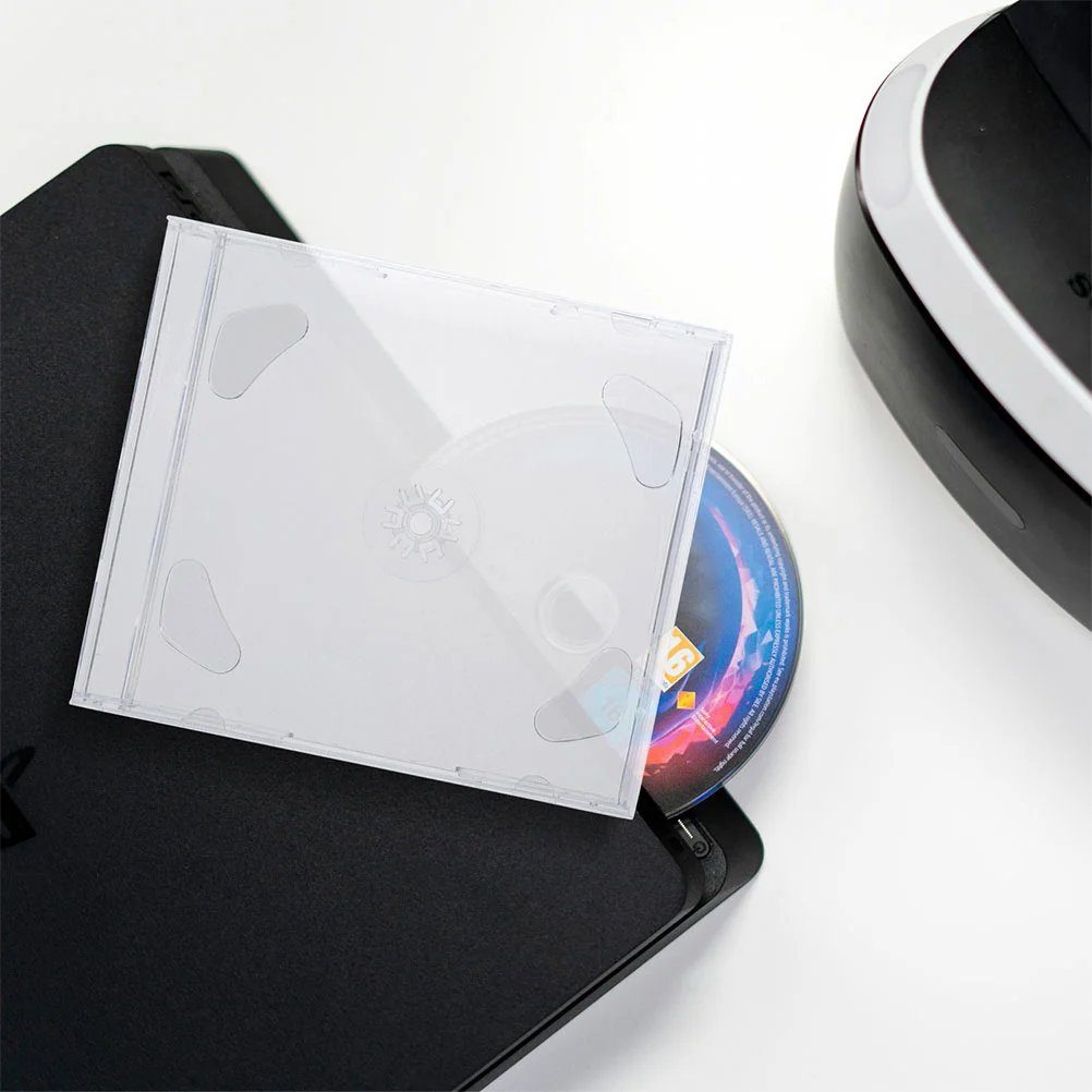 Cd Dvd Storage Bag Cd Dvd Storage Case 10 Pcs Clear Cd Cases Reusable Cd Box Dvd Case Lightweight Disc Holder Square Organizer Music Storage Game Bag Pc Driver Holder