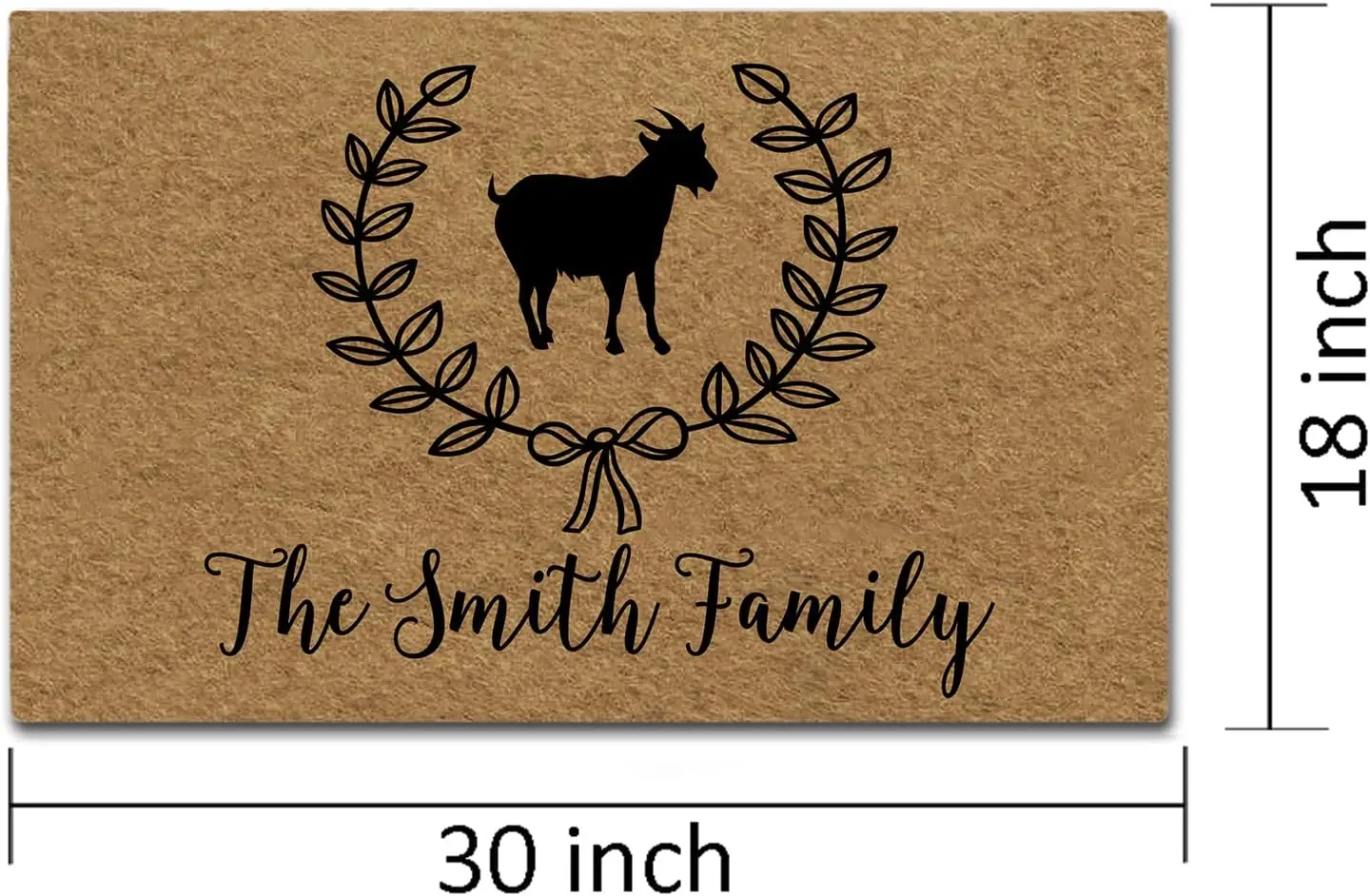 

Farmhouse Doormats Goat Welcome Mat Custom Family Name Personalized Doormats Floral Borders Indoor Outdoor Entrance Rugs