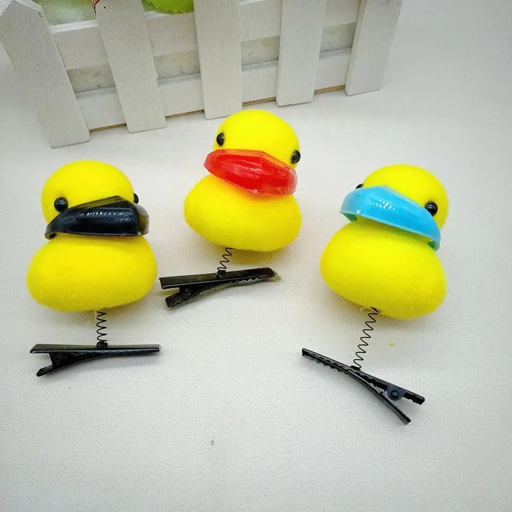 Cute Hair Accessory 5pcs Cute Plush Duck Hair Clip Set for Girls Funny Christmas Gift Little Yellow Duck Hairpin for Children