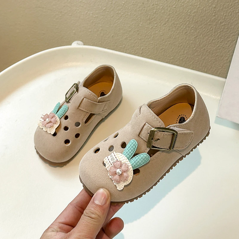 Suede Leather Kids Sandals for Girls Summer