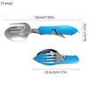 4 In 1 Tableware Foldable Stainless Steel Fork Spoon Knife Bottle Opener Portable Picnic Camping Hiking Travelling Dinnerware 6