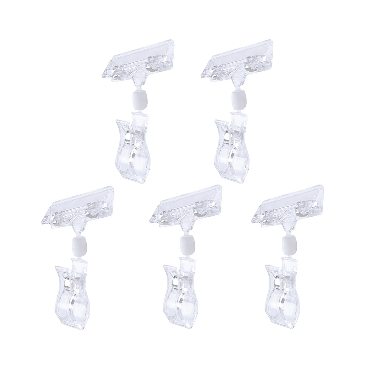 

5Pcs 11cm T-Shaped Durable Label Clip Double Head Clip Crystal Clip Vertical Shake Clip Disc Clip