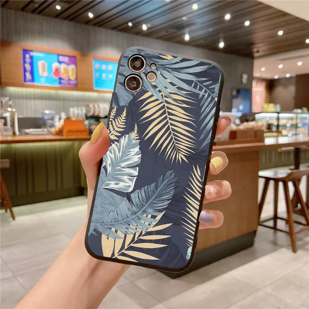 Painted Cover For Huawei P30 Lite P40 Pro Mate 20 Y6 Y6S Y5 Y7 Prime 2019 Painting Banana Leaf Pattern Silicone Ultra-Thin Case