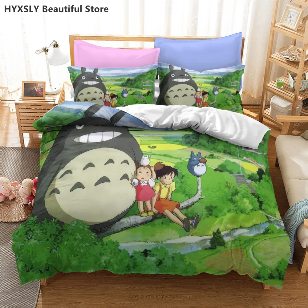 

My Neighbor Totoro Anime 3D Bedding Set Duvet Cover Pillowcases Comforter Linen Room Decor For Kids Teens Twin Queen King Size