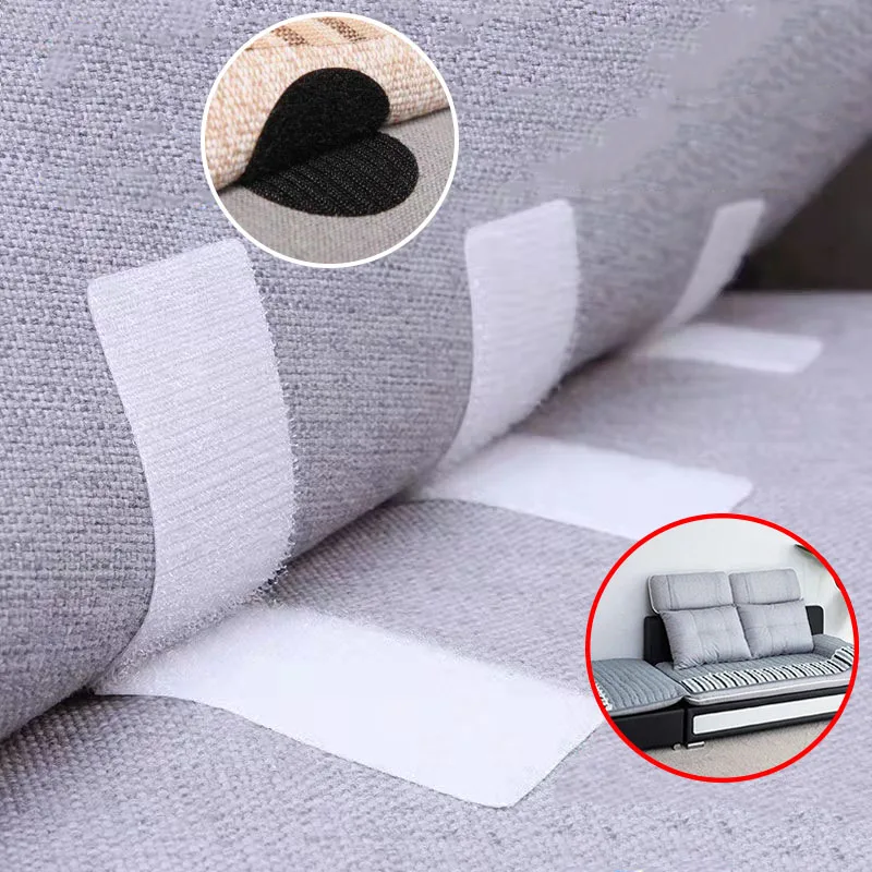 10 Pair Strong Self Adhesive Fastener Nylon Hook Dots Stickers Round Square Tape Bed Sheet Sofa Mat Carpet Anti Slip Fixed Patch