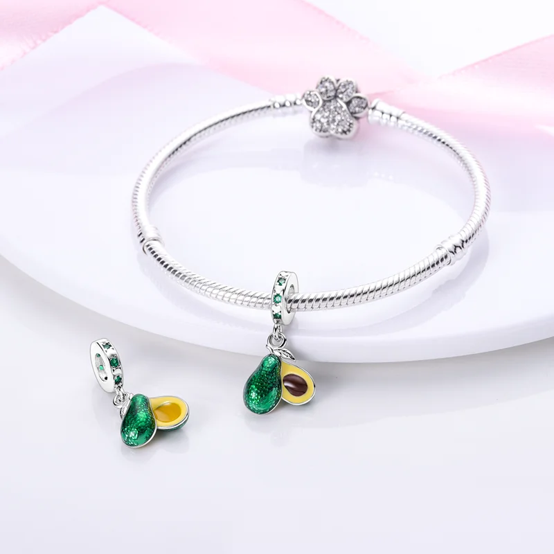 Charms aus 925er-Sterlingsilber mit Baum des Lebens, vierblättriges Kleeblatt, grüne Serie, passend für Qikaola 925 Original-Armbänder, DIY-Schmuckherstellung – Detail 20