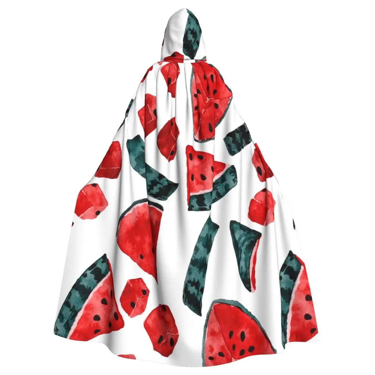 

Hooded Cloak Unisex Cloak with Hood Cloak Cosplay Costume Watercolor Watermelon Slices (2)