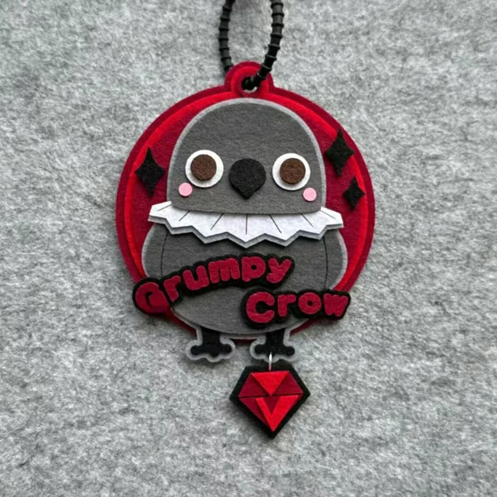 Love and Deepspace Sylus Crow Non-woven Keychain DIY Cartoon Cosplay Bagback Keyring Originality Key Pendant Adorn Xmas Gift