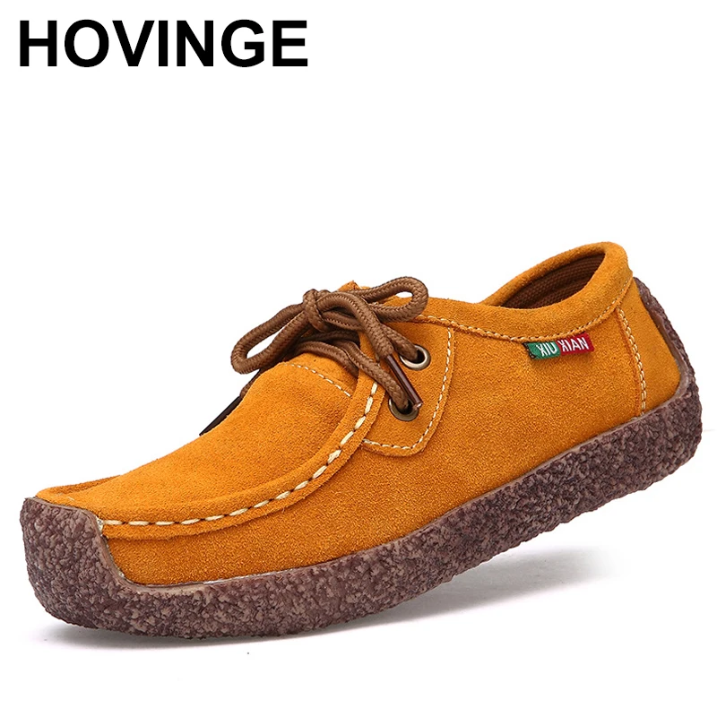 스웨이드 가죽 플랫 스니커즈, 레이스업 모카신, 여성 캐주얼 신발, 패션 로퍼,..