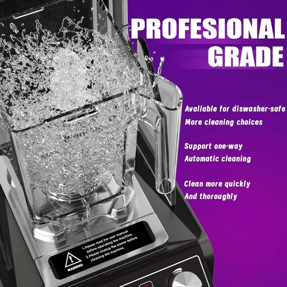 Commercial Blender 70oz 3.5 hp 5 Programmable Function,Quiet Blender with Digital Waterproof Touchpad and Quiet Sound