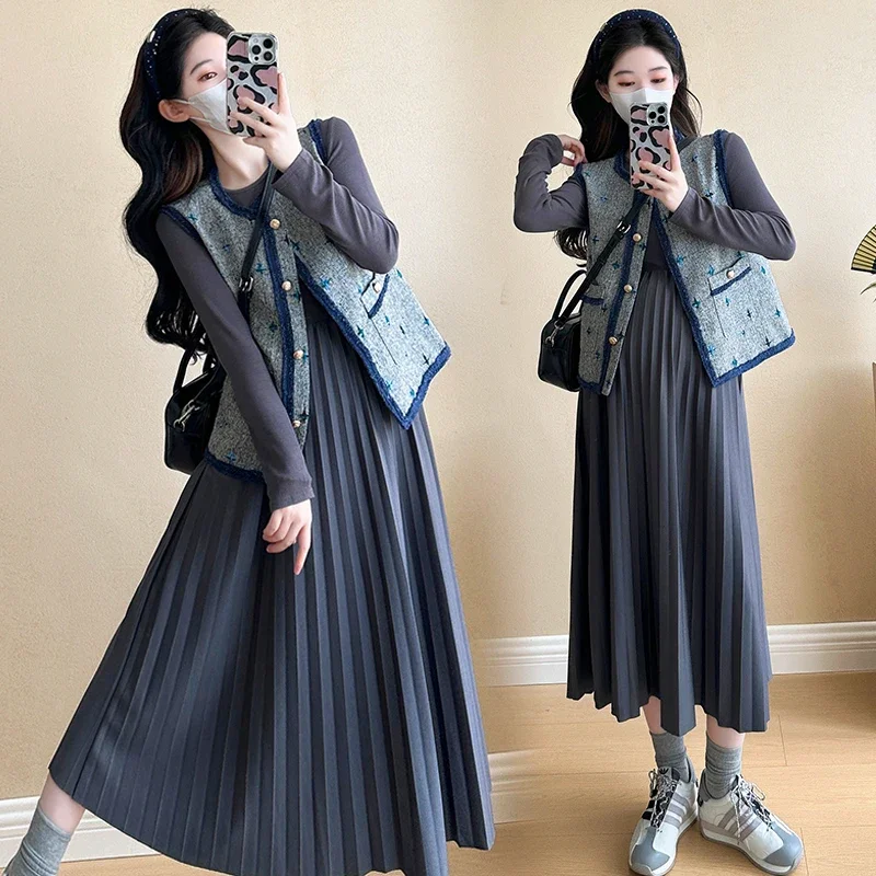 maternity jacket sleeveless coat fashion printing button fly pregnant woman vintage outwear elegant pregnancy vest coats