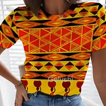 

Summer T-shirts Asymmetrical Graphics 3d Printed Tshirt Women O-Neck Blouses Oversized y2k Clothes Short-sleeve Casual Lady Tops