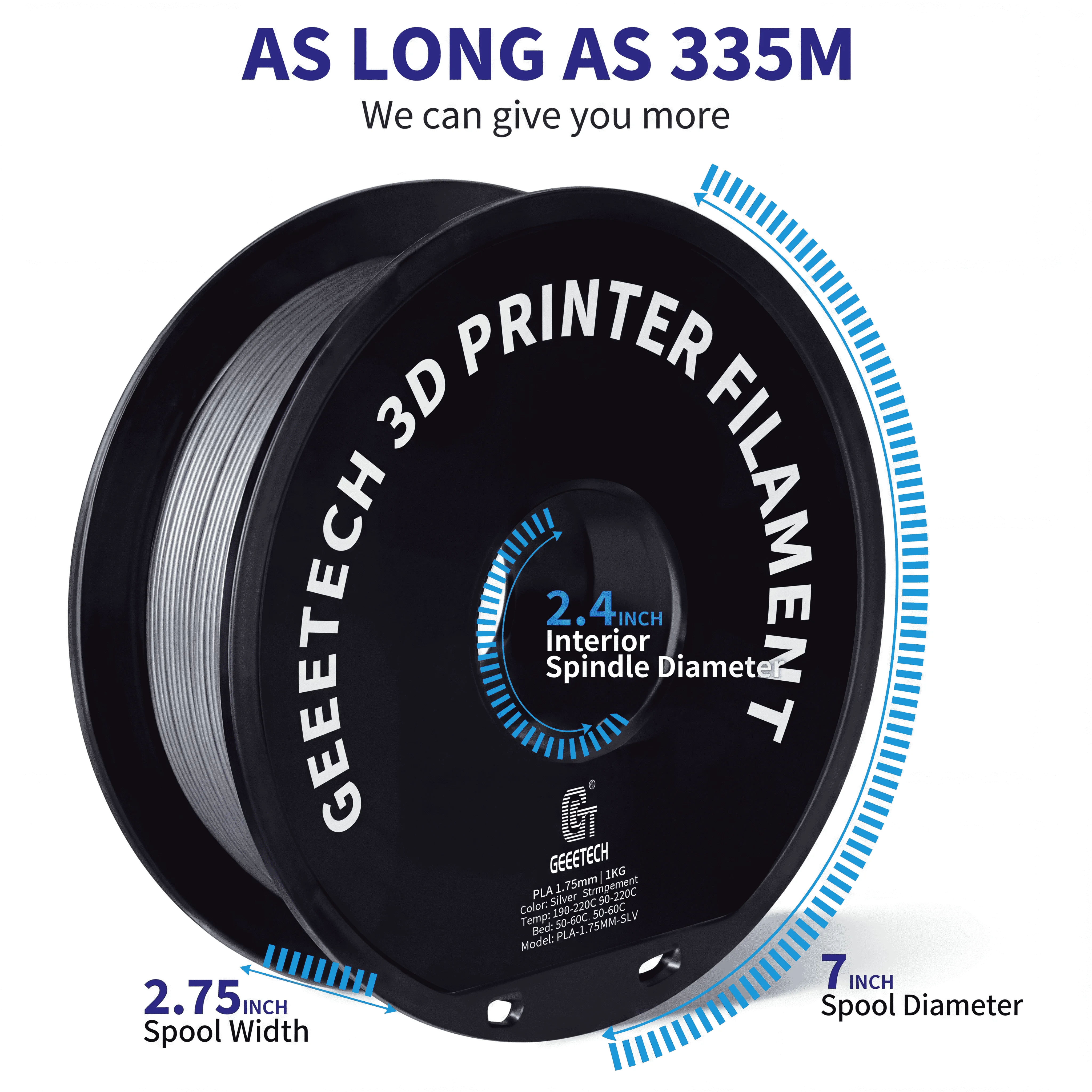 GEEETECH 1KG 순수 PETG 3D 프린터 필라멘트 1.75mm 엉킴 방지 진공 포장 고강도 다색 FDM용