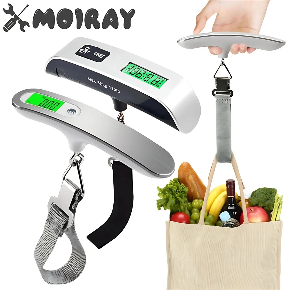 

50kg/110lb Portable Electronic Hand Luggage Scale LCD Digital Display Balance Scale Suitcase Travel Weighs Baggage Weight Tool
