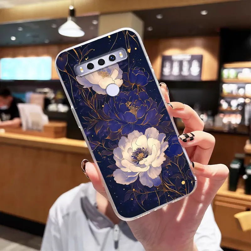 Luxury Shockproof Clear Soft Silicone Phone Case with Flower Design