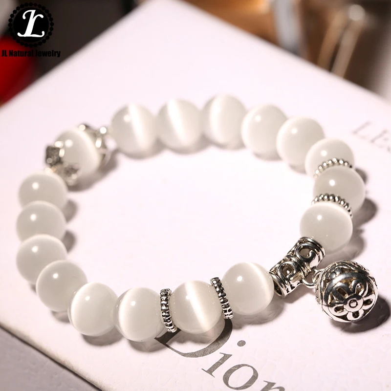 

Natural Crystal Cat Eye Crystal Beaded Bracelet Single Circle Transfer Ball Retro Women's Jewelry Accessories
