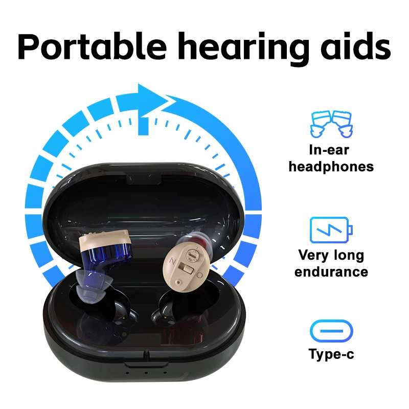 Multi-color Charging Long Life Portable Mini CIC Invisible Magnetic Rechargeable In-Ear Adjustable Hearing Aid For Deaf and Elde hearing aid