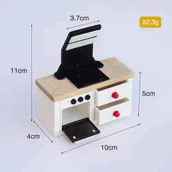 Miniature Dollhouse Kitchen & Dining Room Decor - Mini Refrigerator Ornament for Cottage Furniture and Home Decor (Integrated Stove)