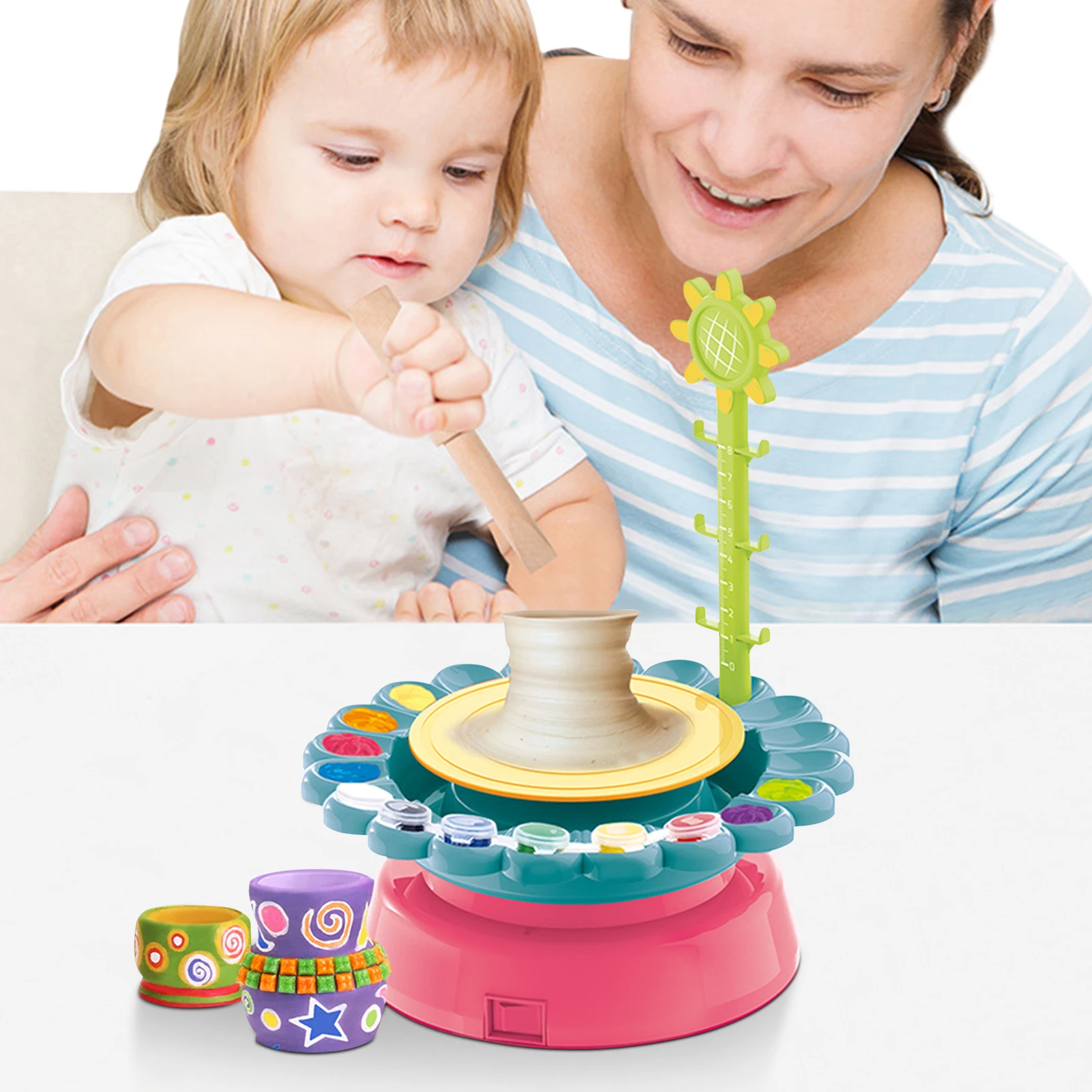 Kit de poterie artisanale en céramique et argile, jouet coule  parent-enfant, cadeau pour filles - AliExpress