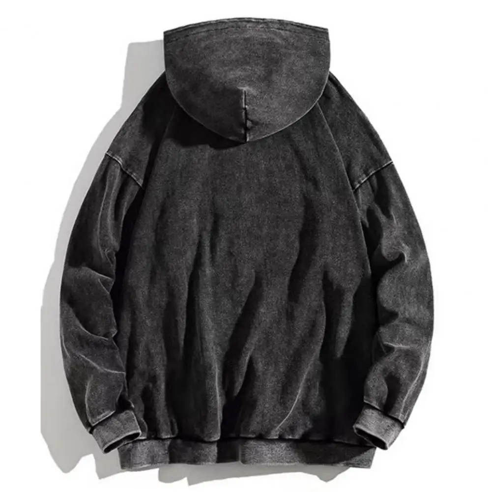 

Hooded Hoodie Vintage Unisex Hop Streetwear Pullover Thick Loose Hoodie with Big Patch Pocket for Men Women Unique Personality
