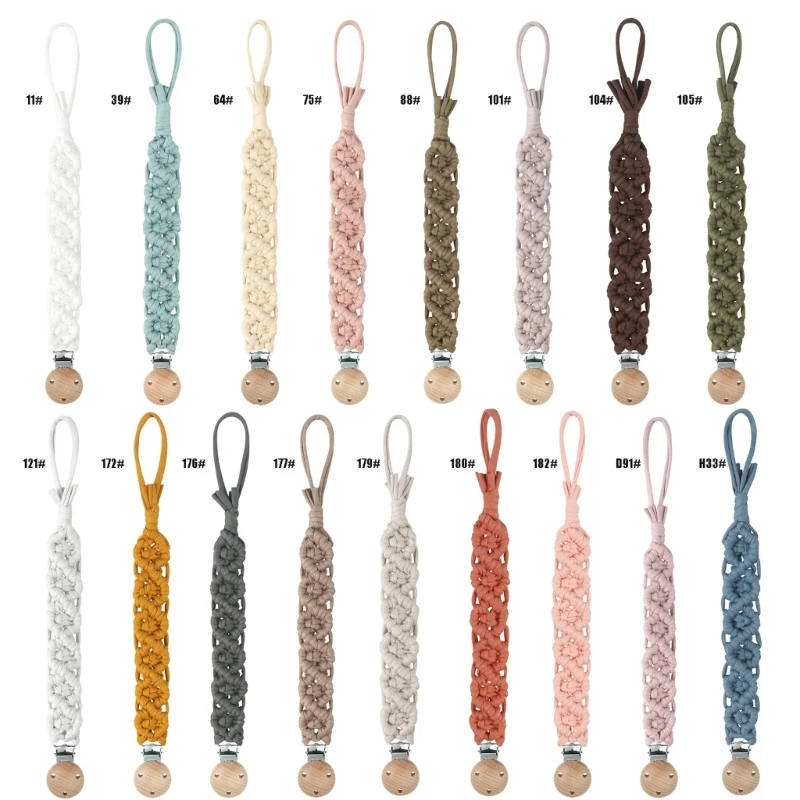

Vintage Simple Crochet Pacifier Chain Baby Cotton Pacifier Soother Dummy Clips