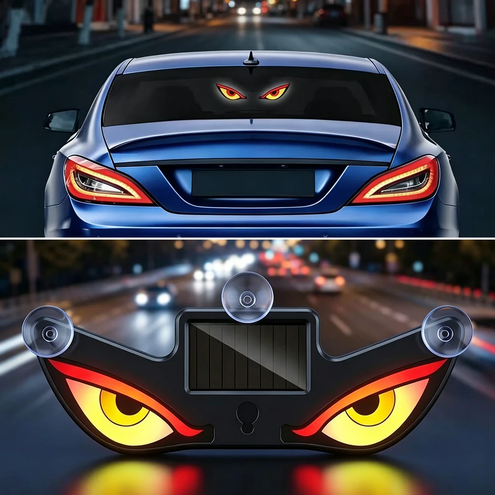 Car Solar-Powered Devil Eye Warning Light - Wireless Installation