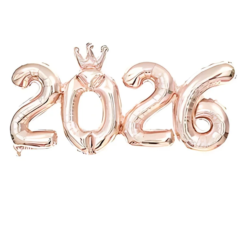 Elegant 2026 Foil Balloon Set for New Year's Eve Party & Festive Decor