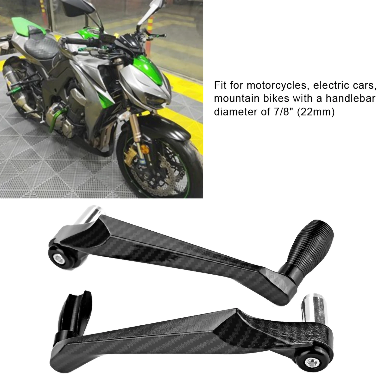 

7/8inch Universal Aluminum Alloy Motorcycle Handlebar Brake Protector (Black)