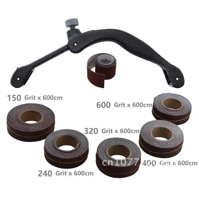 

Adjustable Handheld Sanding Bow Holder with 25mm Width Sanding Belt Sandpaper Rack for Wood Grinding 5pcs Belt Sandpaper