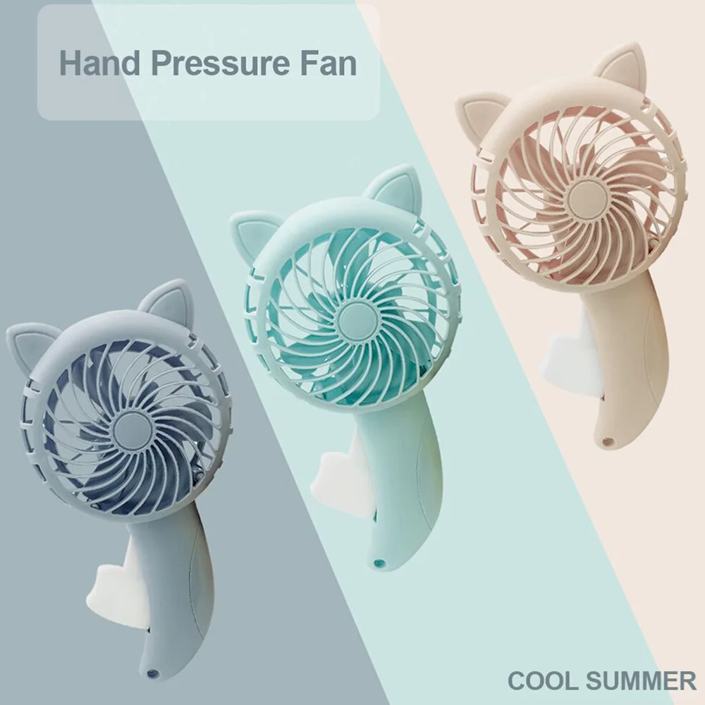 Portable Handheld Fan Hand Pressure Mini Portable Fan Without Battery Household Cute Fan Cooling Cartoon Held Fan Color Random