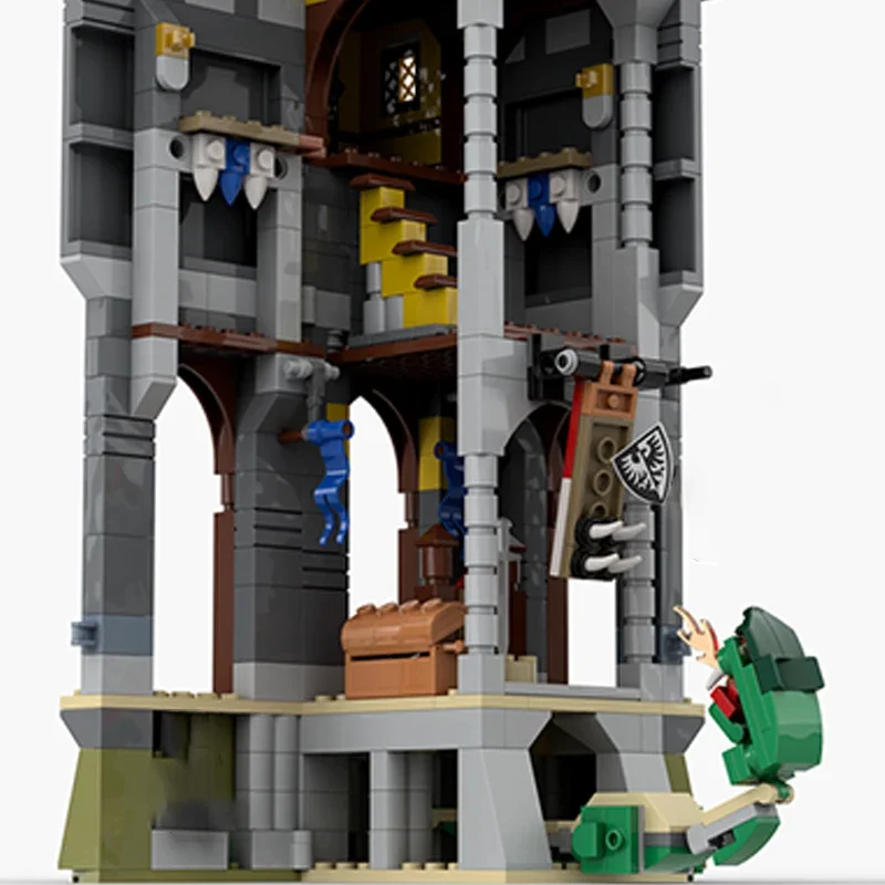 캐슬 모델 Moc 빌딩 브릭, 나이트 커맨더 타워 기술, 모듈식 블록 선물, 크리스마스 장난감, DIY 세트 조립