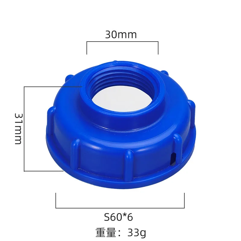 S60*6 Coarse Thread to 1/2'' 3/4'' 1'' IBC Tank Adapter Garden Hose Splitte Fittings for 1000L Water Tank Garden Hose 