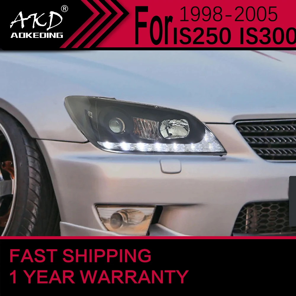 

Автомобильные фары для Lexus IS200 IS300 светодиодный ные фары 1998-2005 is350, передняя фара Drl, объектив проектора, автомобильные аксессуары
