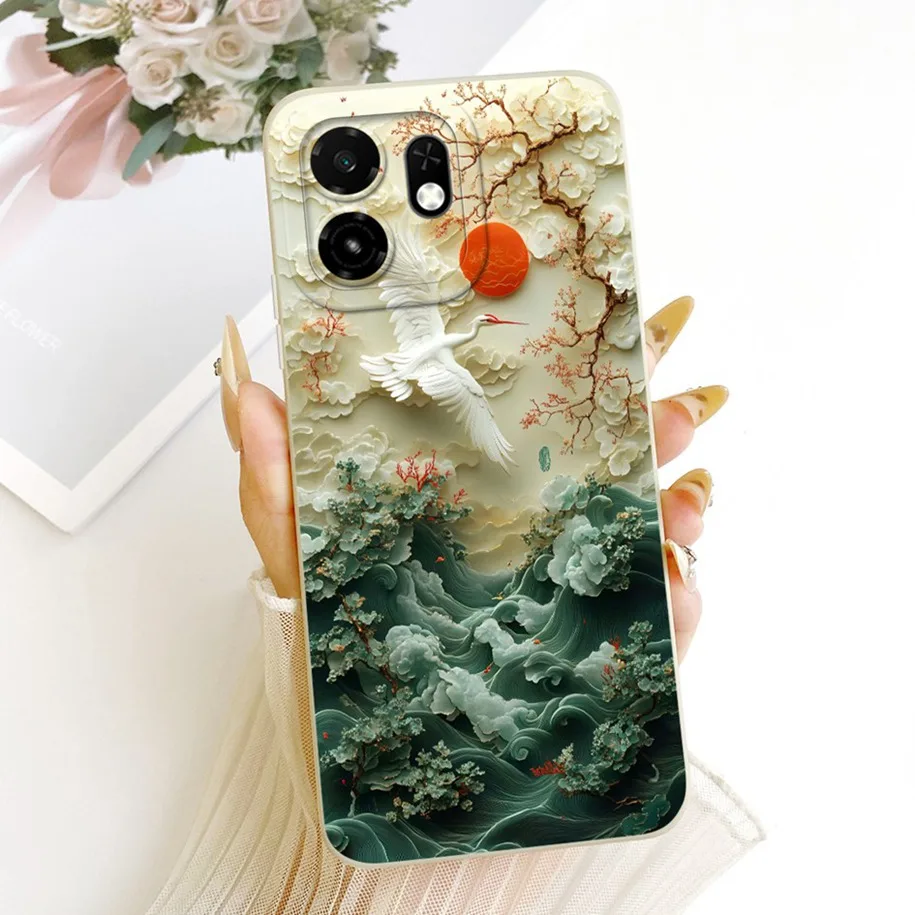 Fashion Daisy Flower Painted Soft Silicone Bumper Phone Case