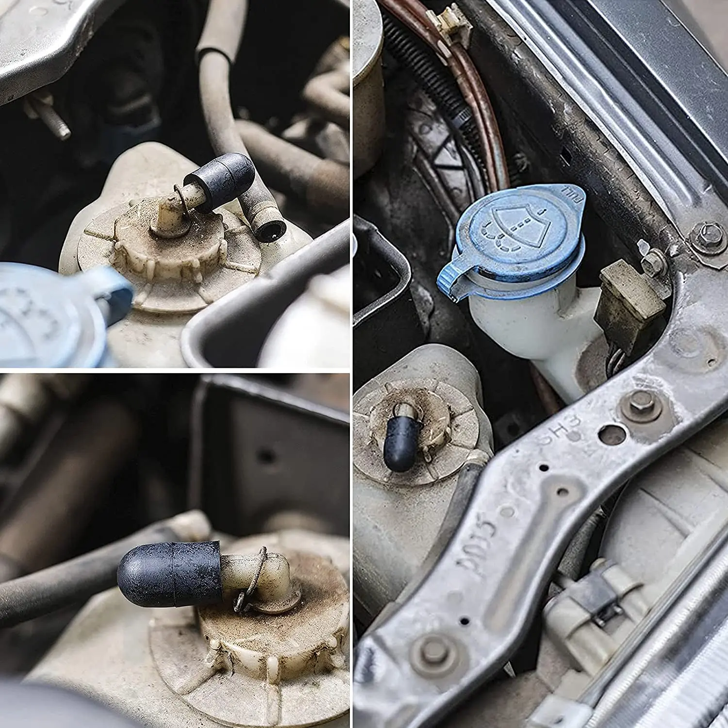 5 Tappi In Silicone 4mm Per Tubo Aspirazione Auto - Nero, Resistente Alle Intemperie