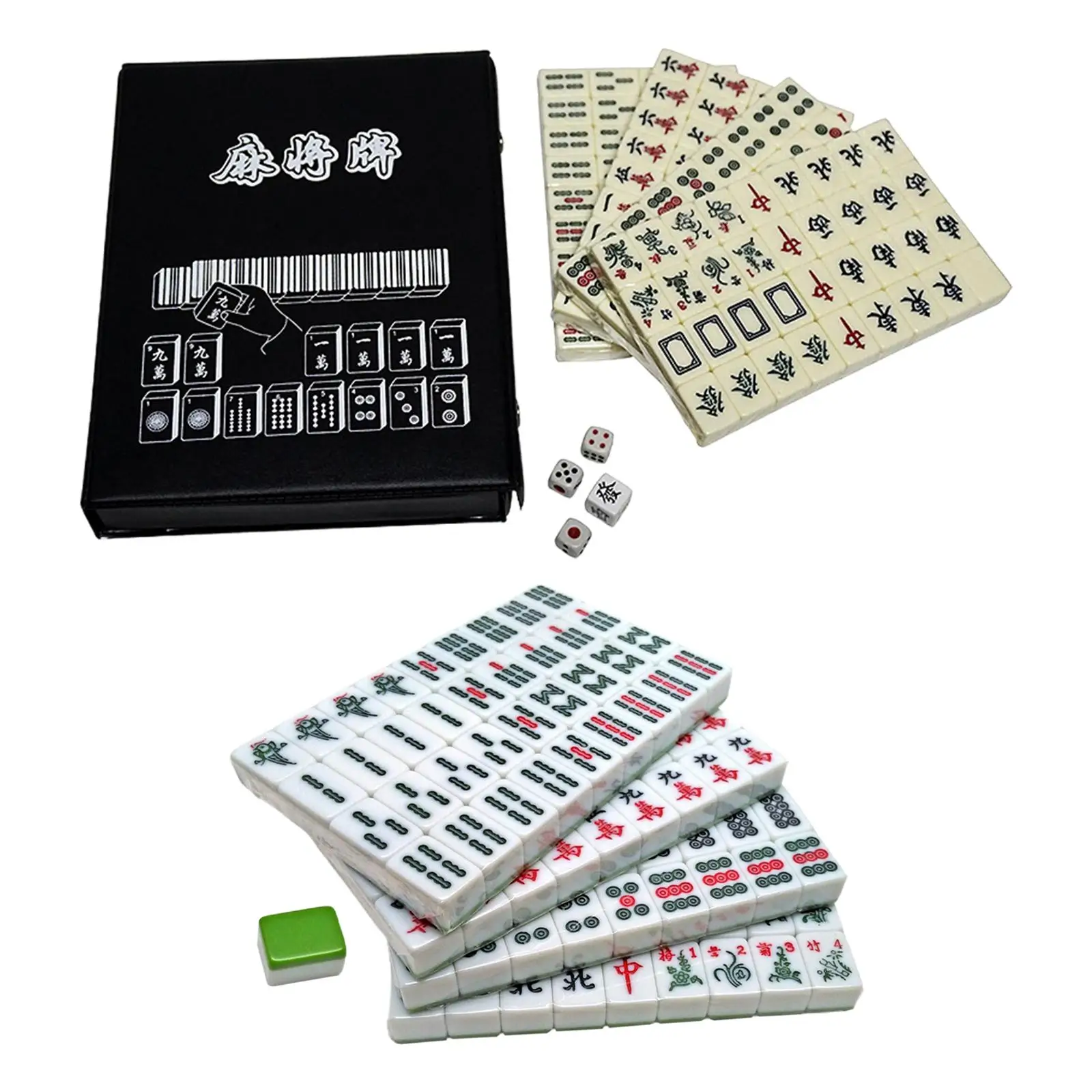 Tradicional jogo mahjong chinês para viagens em família, jogo de tabuleiro  portátil com telhas tradicionais, 144pcs - AliExpress