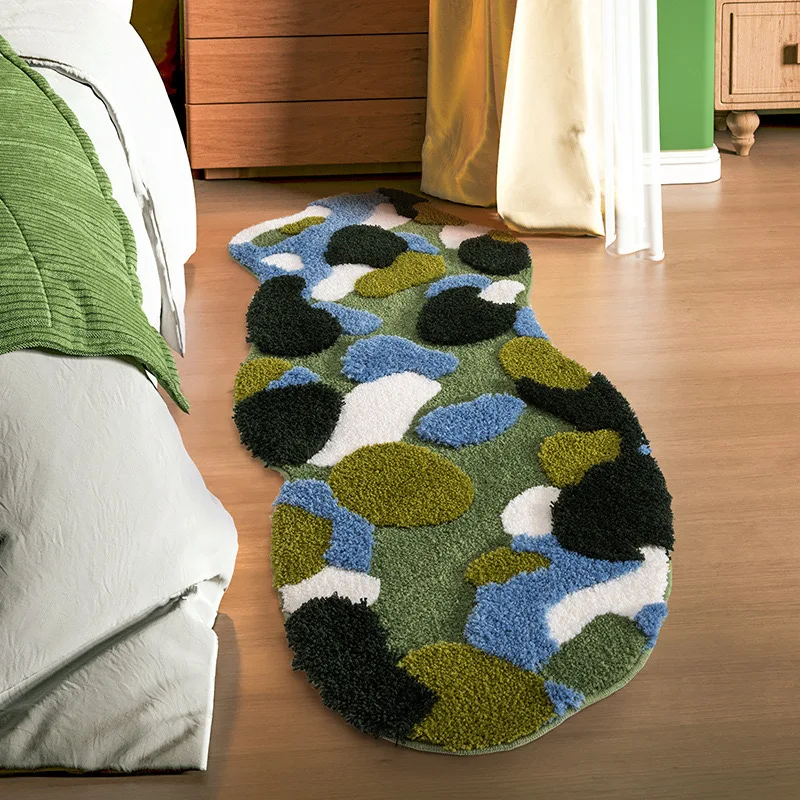 

Nordic 3D Lawn Moss Rugs Carpet for Bedroom Living Room Green Forest Irregular Home Decor Chic Room Floor Mat Bedside Area Rug