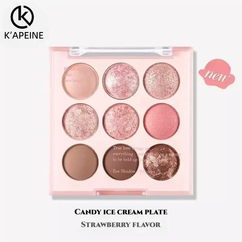 Eye Shadow Plate Ice Cream Pearl Matte Rose Plate Lying Silkworm Powder Blusher Oatmeal Milk Tea Earth Cosmetics 9 Color