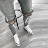 Ripped Hole Jeans for Men Hip Hop Cargo Pant Distressed Light Blue Denim Jeans Skinny Men Clothing Full Length Autumn Trousers 6