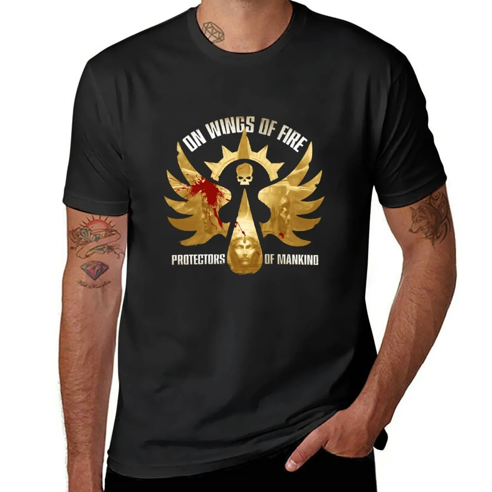 New Blood Angels - On Wings Of Fire Trending T-Shirt Abbigliamento Estetico Abbigliamento Uomo Anime