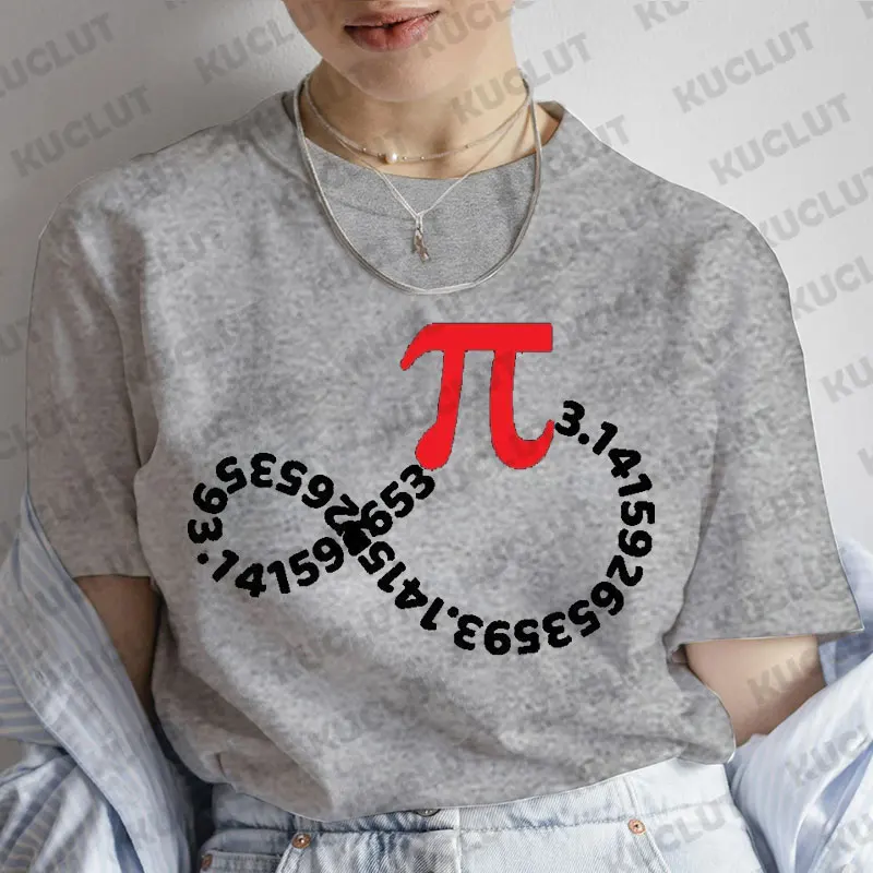 Happy Pi Day 3.14 Mathematics Math Print T-Shirts for Women Creativity Tops Casual Women's Tee Shirt Math Infinity Lover Tshirts