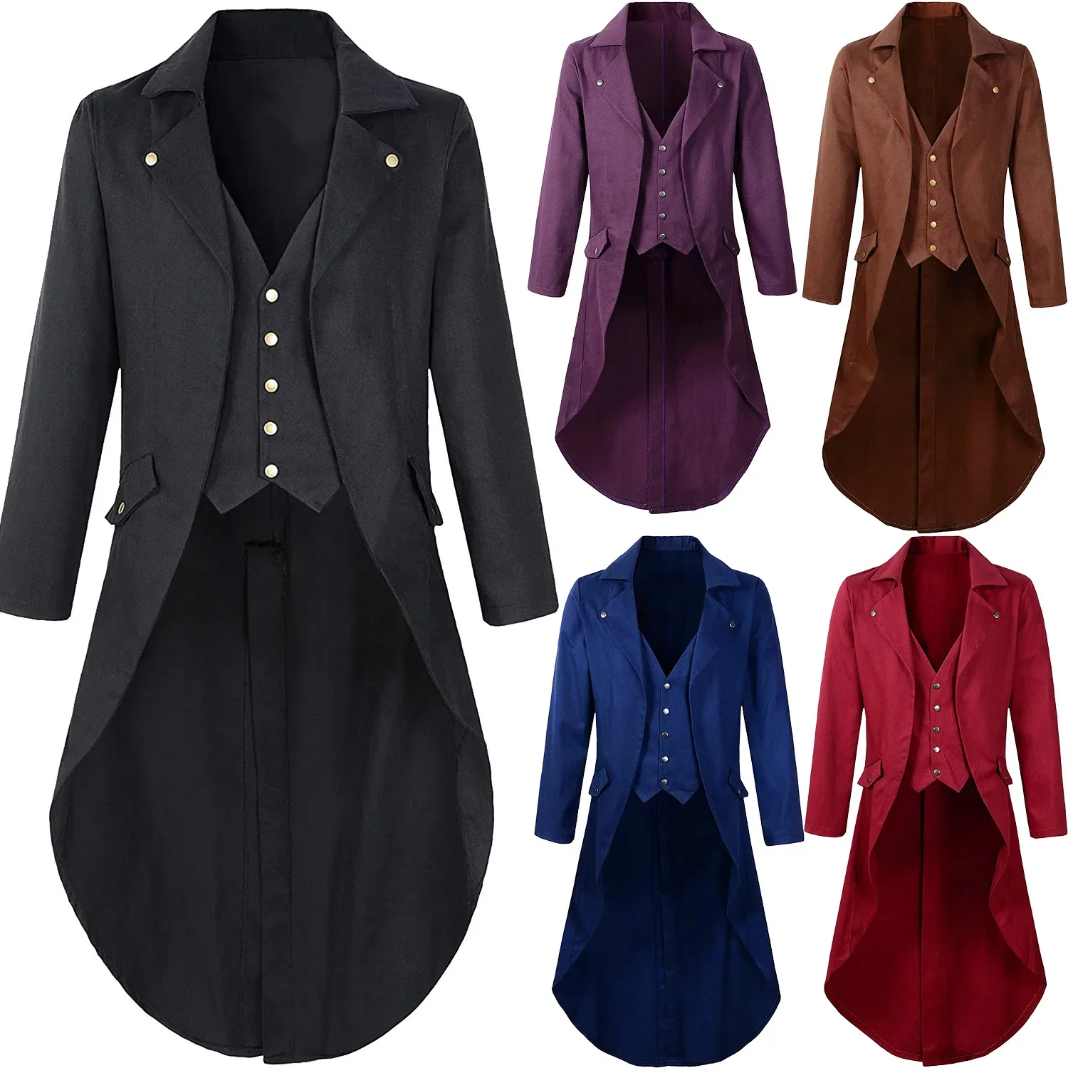 

Europe And America Medieval Retro Men's Gothic Tuxedo