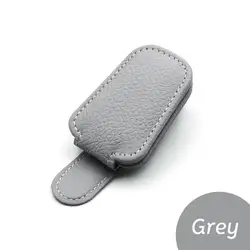 Magnetic Leather Car Visor Sunglasses & Card Holder (Grey)