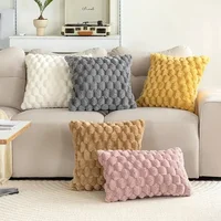 Beige White Pineapple Turtle Pattern 3D Soft Plush Throw Pillowcase Cozy Plush Decor Pillow Cover Living Room Sofa Cushion Case 2
