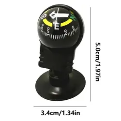 Adjustable Dashboard Mounted Navigation Compass for Automotive and Hiking (Black)