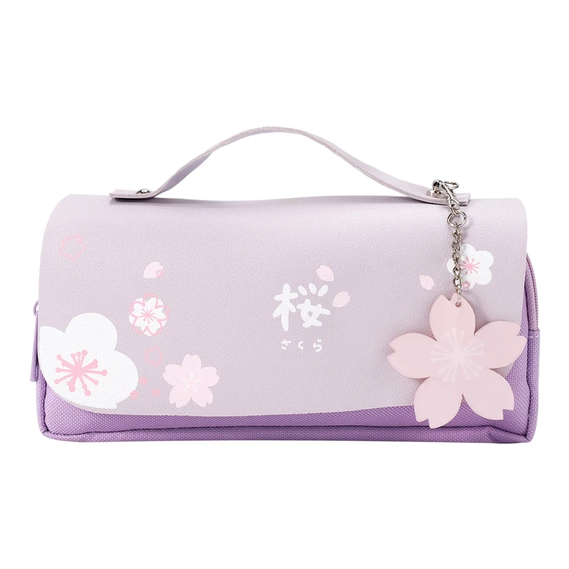 

Cherry Blossom Pencil Case PU Leather Pencil Case Stationery Pencil Case Sweet Pencil Case Pencil Case