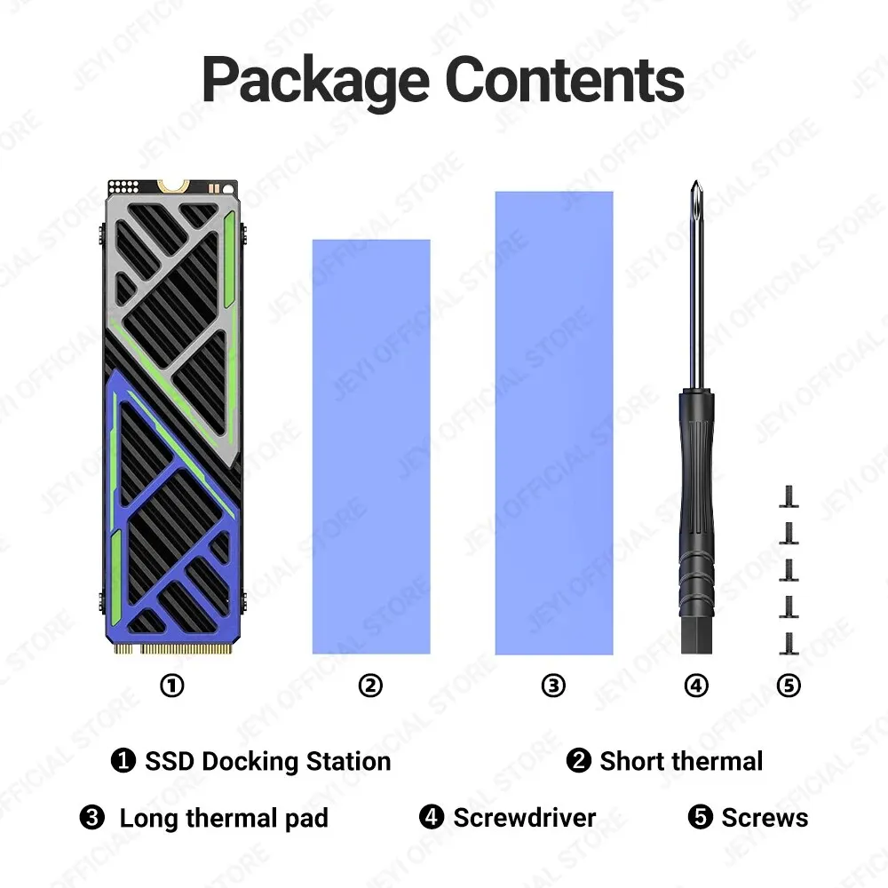 JEYI Dazzcold M.2 SSD 방열판 2280 NVME NGFF 라디에이터 마그네슘 알루미늄 합금 PC 열 실리콘 패드가있는 효율적인 쿨러